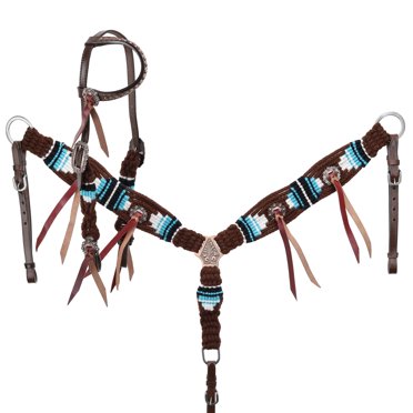 Ensemble Coiffe Et Collier Poitrine Showman Pour Cheval - Mohair High Desert