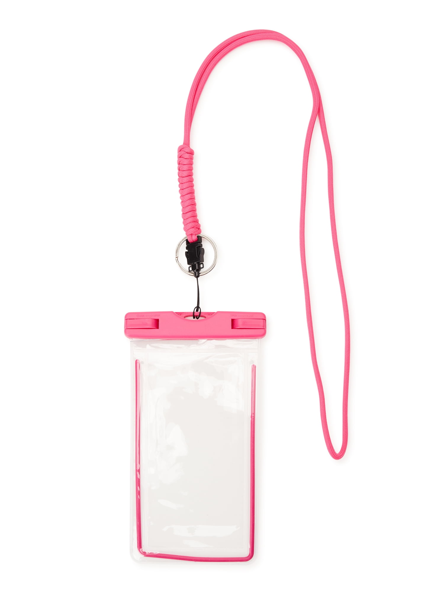 Time and Tru Women's Water Resistant Lanyard Beach Phone Pouch, Summer Fuschia