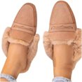 thumbnail image 4 of Zapatos planos de invierno para mujer, pantuflas peludas, sandalias de felpa, toboganes peludos acogedores, zapatos de casa suaves y cálidos Wmkox8yii  hj789, 4 of 5