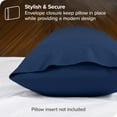 thumbnail image 3 of Bare Home Body Pillowcase - Envelope Closure - Ultra Soft - Double Brushed - Dark Blue, 3 of 7