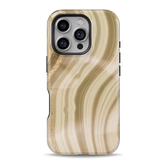 DesignSkinz Scratch-Resistant Hard Slim Case Compatible with iPhone 16 (Compatible with MagSafe) - Vivid Agate Vein Slice Foiled V12