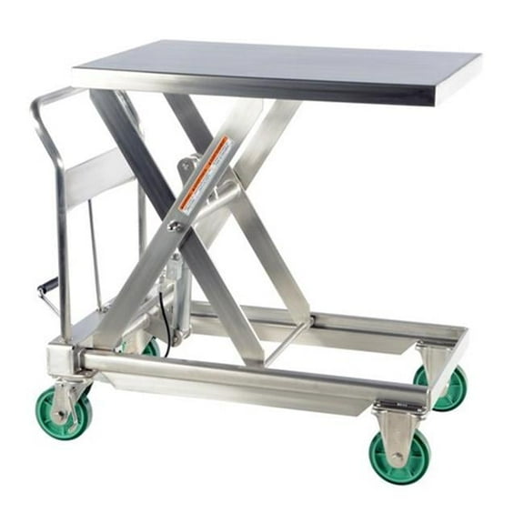 Vestil CART-1100-SS Ss Hydraulic Scissor Cart, 35.5 x 23.5 in. - 1100 lbs