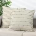 thumbnail image 2 of Unique Bargains 2 Pack Striped Boho Decorative Cushion Pillow Covers Modern Square Neutral Green 18" x 18", 2 of 6
