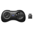 thumbnail image 1 of Graflsoa M30 Wireless Game Controller - 2.4G Retro Gamepad for Sega Genesis Mega Drive, Rechargeable Black Edition with Receiver and USB Cable Included, 1 of 6