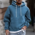 thumbnail image 2 of Men's Solid Color Plush Warm Coat Fleece Sweater Casual Coat Pocket Sweater Autumn Winter Coat4XL, 2 of 5