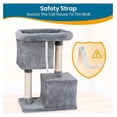 thumbnail image 7 of JTAOT Tall Cat Tree Tower - 33" Cat Tower for Indoor Cats - 2 Cat Condos, Sisal Cat Scratching Posts, with Large Plush Cat Perch - Cat Tree for Large Cats & Small, Cat Tree for Indoor Cats to Play, 7 of 7