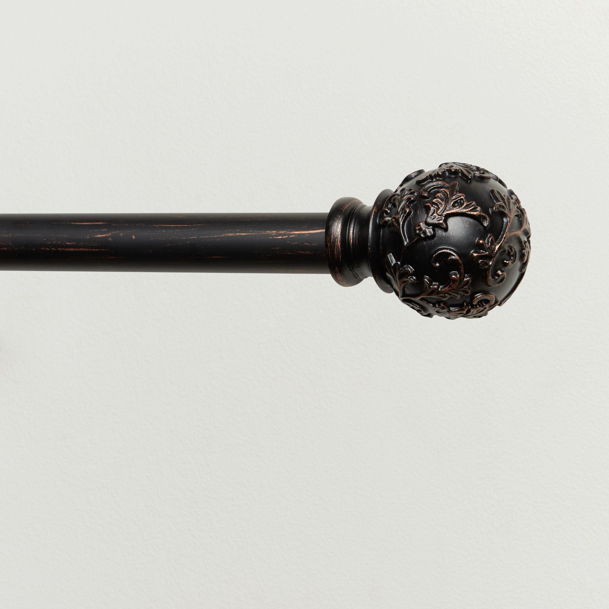 Exclusive Home Vine 1" Curtain Rod and Finial Set, Adjustable 36"-72", Oil Rubbed Bronze