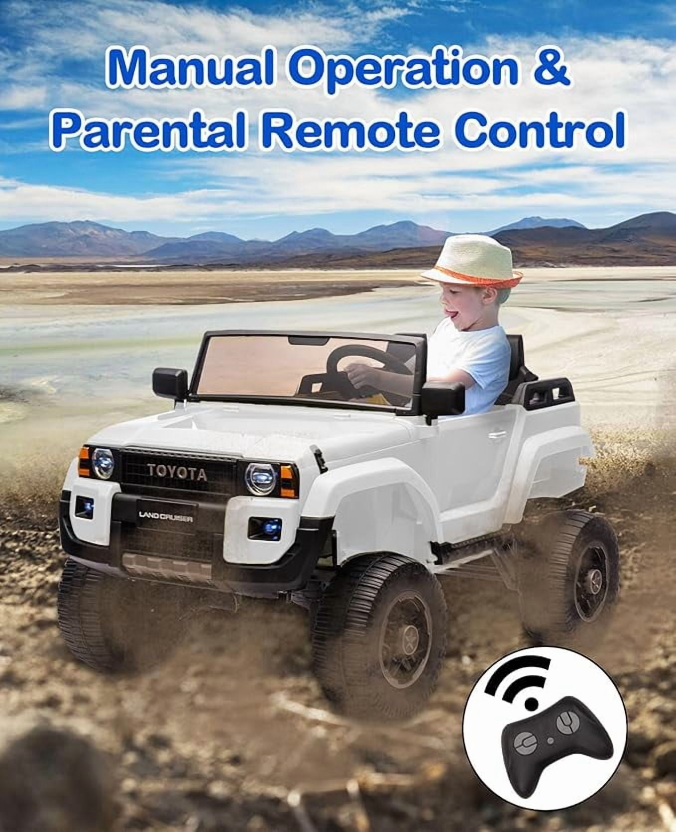 EastVita 24V Ride on Car for Kids, 2 Seater Ride on Car Truck, Licensed Toyota Electric Car with Parent Remote Control, 4.4MPH, 4x550W Motors