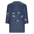 thumbnail image 4 of CYMMPU Summer Fashion Shirts 3/4 Sleeve Loose Fit V Neck Flower Printed Blouses for Women Dressy Casual Tunic Tops Spring Tops Business Elegant Work Topss M, 4 of 5