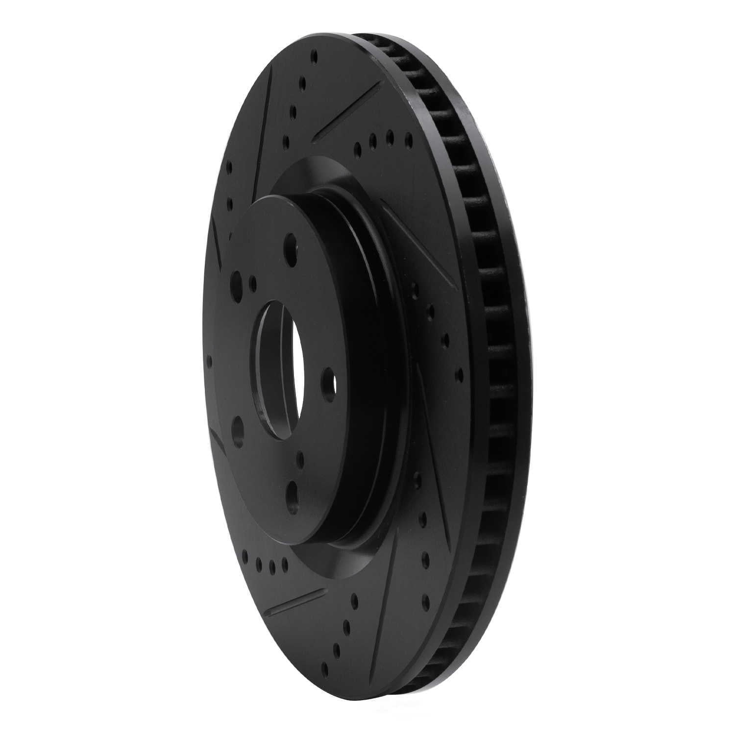 Dynamic Friction Company 633-76080L DFC Brake Rotor - Drilled And Slotted - Black
