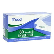 Mead #6-3/4" Security Envelopes, 80 Count (75212), Pack of 2, White