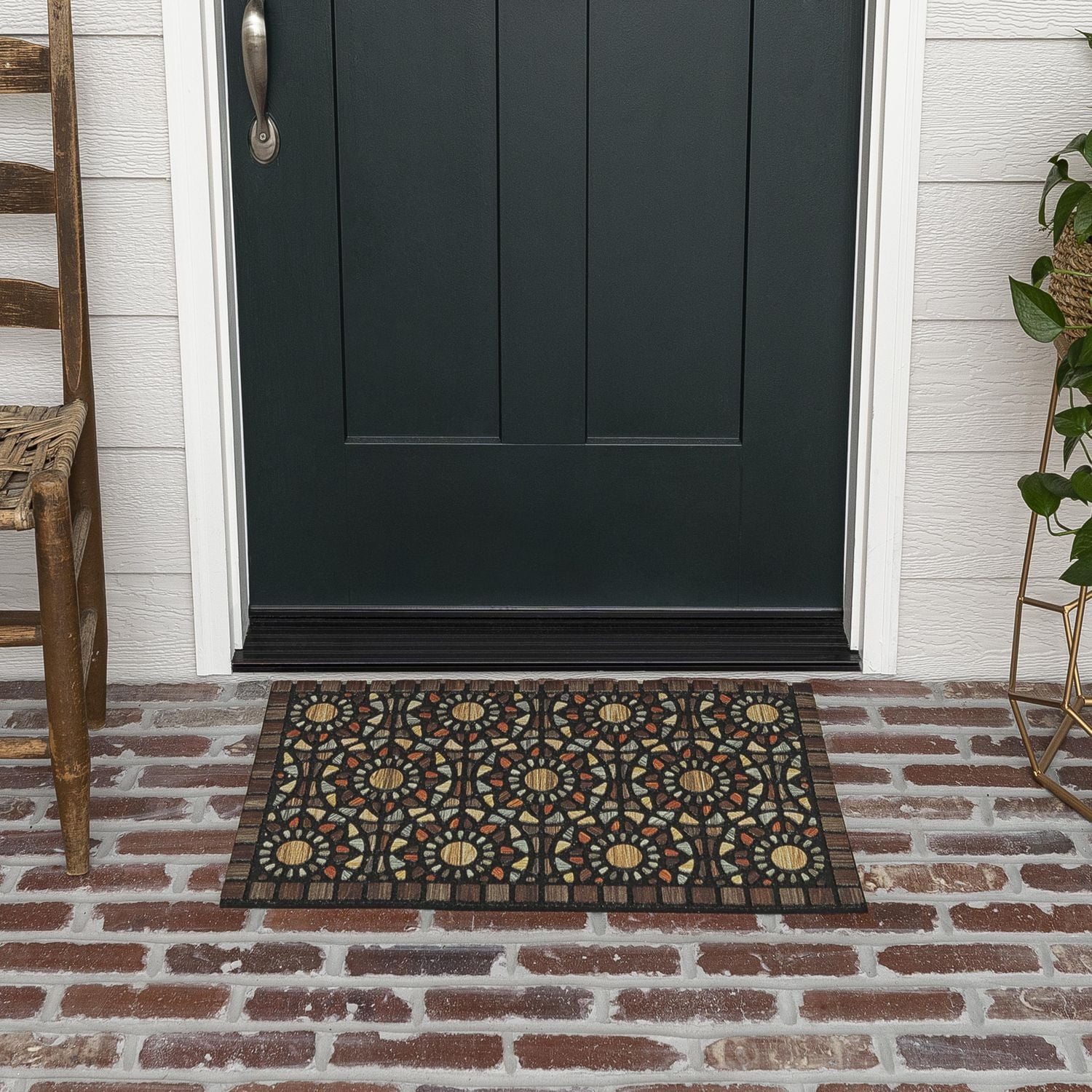 Mainstays Mosaic Grain Polyester Doormat, 18" x 30", Doormat, 18" x 30"