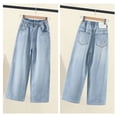 thumbnail image 4 of EnJoCho Girls Wide Leg Jeans Loose High Waist Bow Embroidery Denim Pants Skateboard Style Pocket Trousers For Kids Spring Fall Trendy Y2𝖪 Streetwear Casual Daily Outfit, 4 of 5