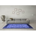 thumbnail image 3 of Ahgly Company Machine Washable Indoor Rectangle Oriental Blue Industrial Area Rugs, 4' x 6', 3 of 4