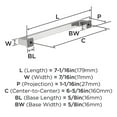 thumbnail image 4 of Amerock Bridgeport 6-5/16 inch (160mm) Center-to-Center Polished Chrome Cabinet Pull - 10 Pack, 4 of 5