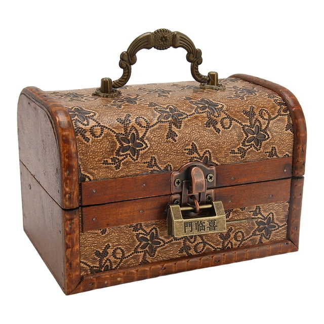 Vintage Wooden Storage Box, Exquisite Wide Applications Wooden Jewelry Box For Bedroom 6300G 01GK02