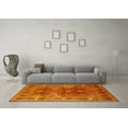 thumbnail image 3 of Ahgly Company Machine Washable Indoor Round Oriental Yellow Industrial Area Rugs, 3' Round, 3 of 4