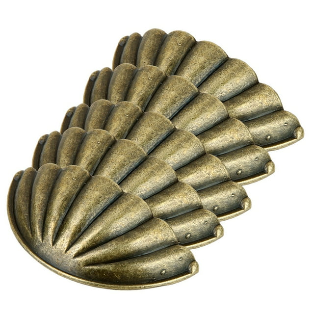 Mango de tracción de la forma de la carcasa de metal de 5pcs que se usa for el cajón del vestidor del gabinete (Bronce) - 2.9''x1.3 ''