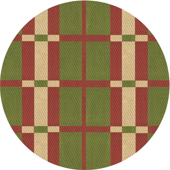 Ahgly Company Indoor Round Patterned Mahogany Brown Area Rugs, 5' Round