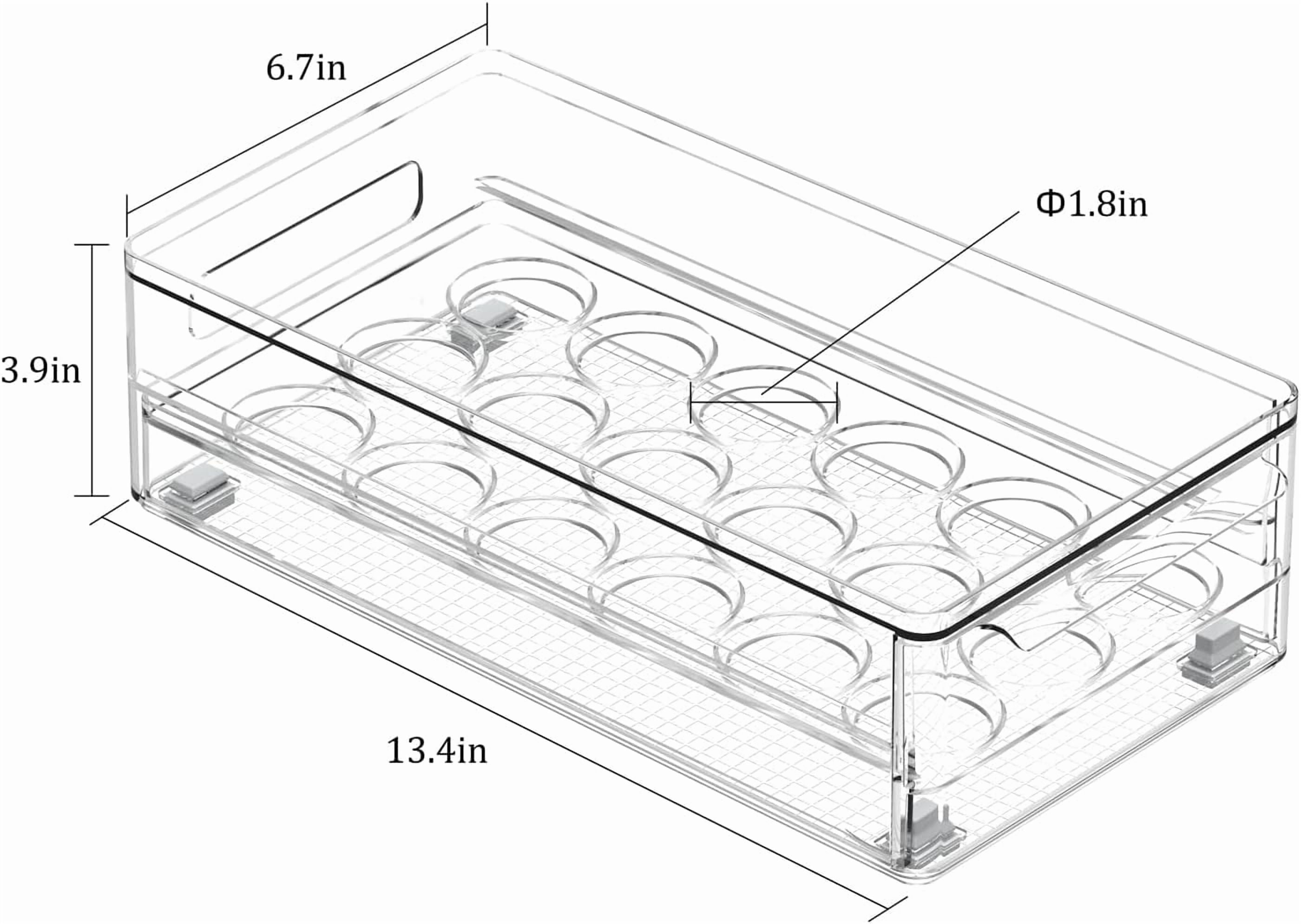 Egg Box Transparent 18 and 36 Pack Storage for Refrigerator Kitchen Storage Size: 13.3 * 4.7 * 3.9 inches (2 pack)