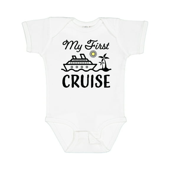 Inktastic My First Cruise with Cruise Ship and Palm Trees Boys or Girls Baby Bodysuit