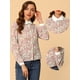 thumbnail image 2 of INSPIRE CHIC Blusa Floral De Manga Larga Vintage Con Cuello En Contraste Para Mujer Beige M, 2 of 5