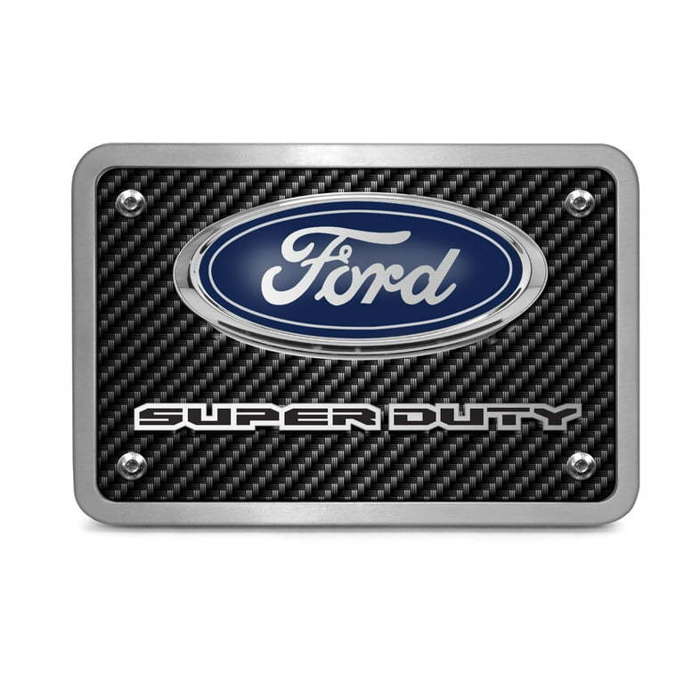 Ford Super-Duty 3D Logo Carbon Fiber Look Billet Aluminum 2 inch Tow Hitch  Cover