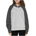 thumbnail image 2 of Boys And Girls Sweatshirt Crew Neck Hoodies Mid Size Children's Color Blocked Pullover Tops Hooded Sports Jackets, 2 of 9