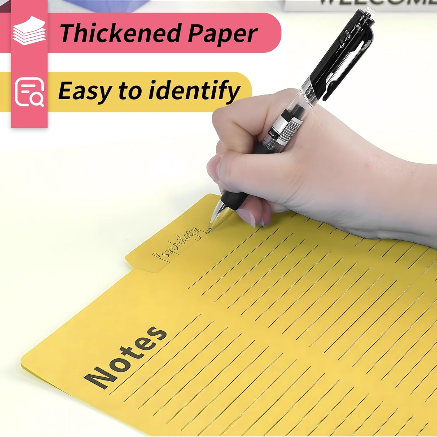 32PCS Colored File Folders, Notes Tabbed File Folders, File folders with tabs, Letter Size Lined, 1/3 Cut, 11.5 x 9.6 Inch, 8 Colors Document Storage for Home Office