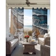 thumbnail image 2 of Nature Blue Blackout Curtains for Bedroom Living Room, Ocean Wave Texture Beach Abstract Modern Art 84 In Long Thermal Insulated Room Darkening Drapes Grommet Window Treatments, 42 x 84 In, 2 of 9