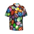 thumbnail image 2 of Kll Men'S Hawaiian Shirt Short Sleeve Button Down Beach Shirts-Easter Eggs2, 2 of 8