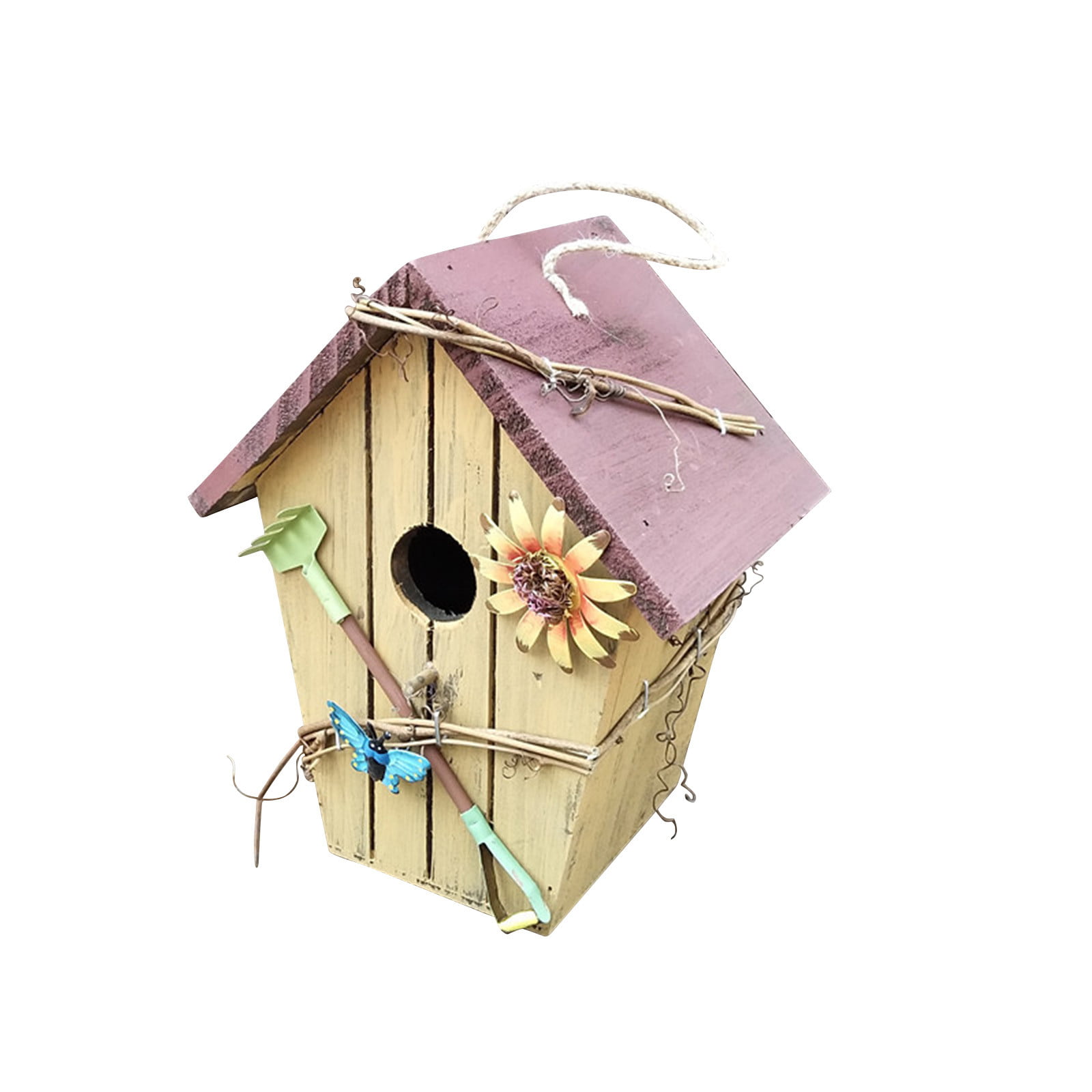 VP Home Flowerpot Bird House with Decorative Hand-Painted Mushroom Garden 