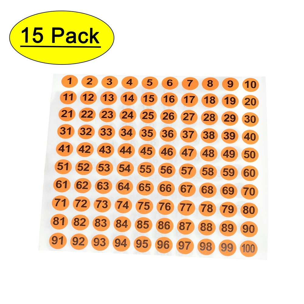 Round Number Stickers 10mm Dia Number 1100 Coated Paper Label 15