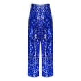 thumbnail image 3 of Lejafay Sequin Casual Pants for Girls Kids Elastic Waist Sparkling Trousers Royal Blue 6, 3 of 7