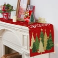 thumbnail image 3 of Christmas Table Runner, Red Merry Christmas Trees Snowflakes Table Runner, Christmas Tableware Home Indoor Decor, 13x108 inch, Polyester, 3 of 8