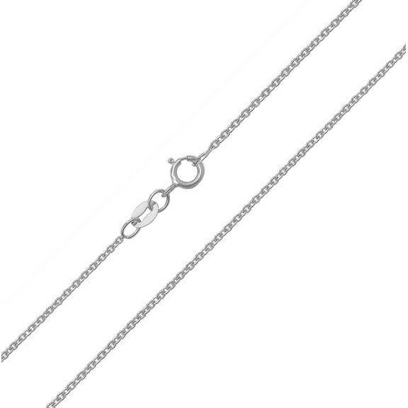 Elegant 18k White Gold Women Cable Chain - 16 inch