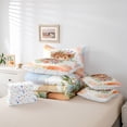 thumbnail image 6 of Homewish Farm Cow Animal Bedding Comforter Set 7 Pieces, Orange Art Watercolor Full Bedding Set, Kawaii Rustic Flower Reversible Fitted Sheet Flat Sheet, Ultra Soft Bedroom Decor, 6 of 8