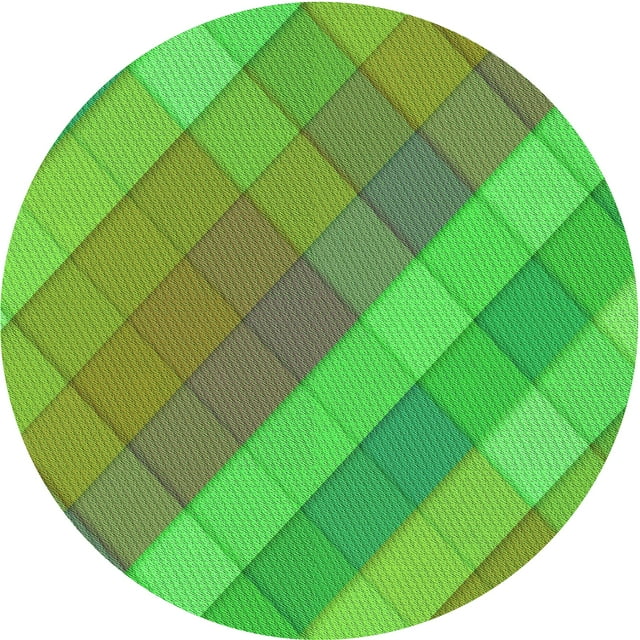 Ahgly Company Tapis d'Intérieur Lavable en Machine Carré Vert Transitionnel Oignon Vert, 3 Pieds Carré