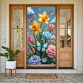 thumbnail image 3 of Colorful Flowers Hummingbird Banner Butterfly Accent Floral Backdrop Spring Vibrant Petals Garden Display for Garden Party Spring Decoration Wedding Backdrop, 3 of 9
