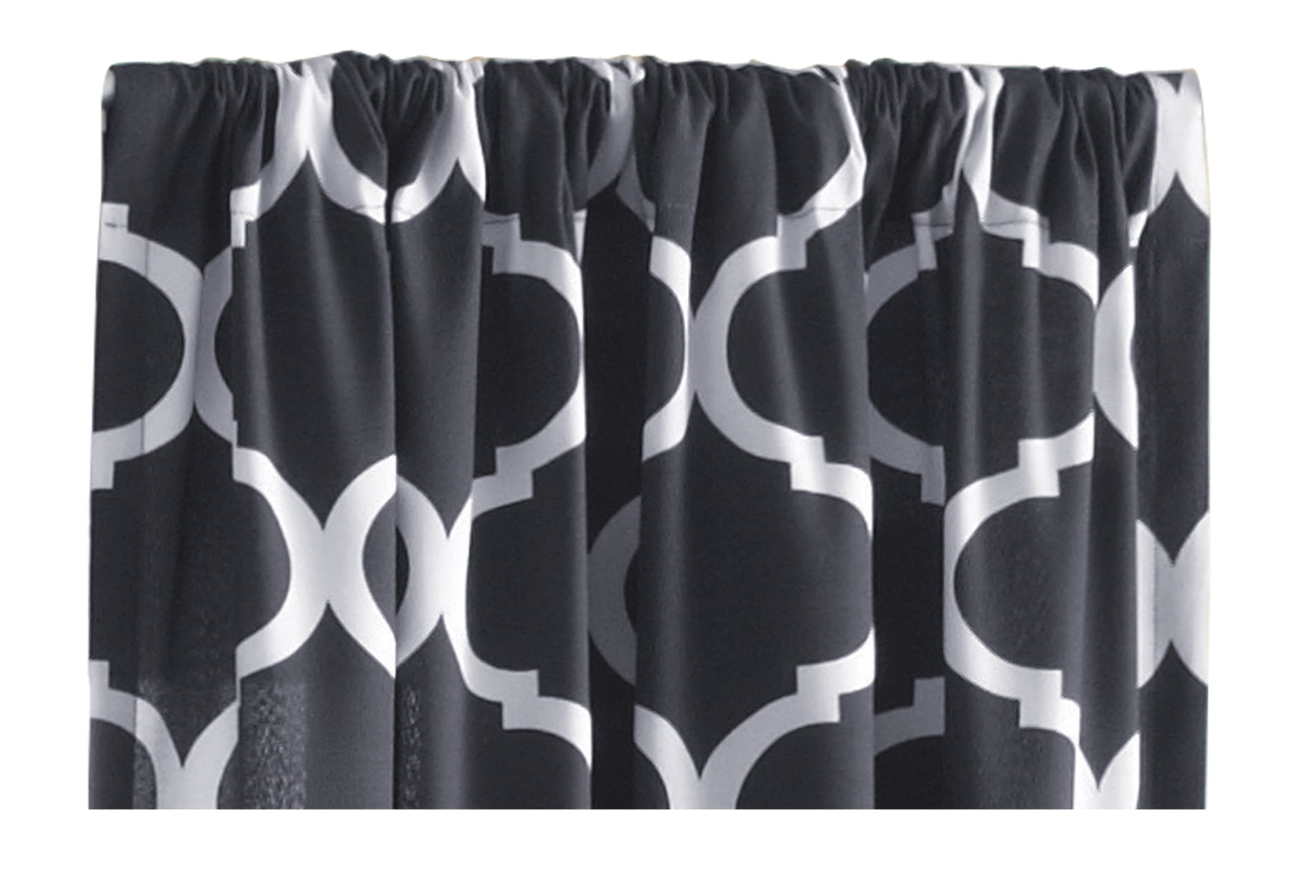 Mainstays Canvas Ironwork Light Filtering Rod Pocket Single Curtain Panel, Black, 50 x 95