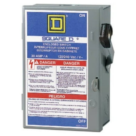 Square D by KioJJp L211N 30 Amp 120/240-Volt Two-Pole Indoor Light Duty Fusible Safety Switch with Neutral by Square D by KioJJp