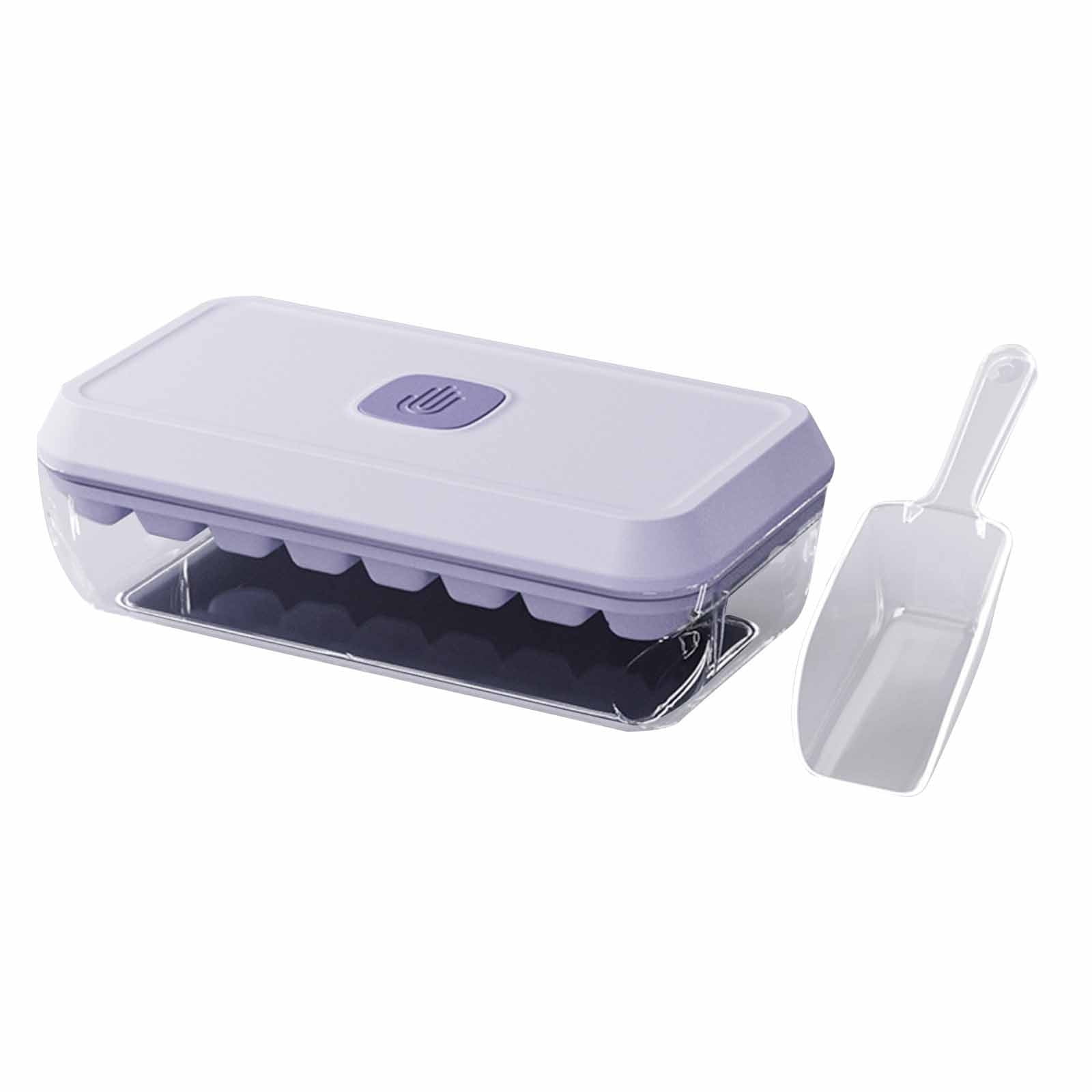 SPOORYYO Ice Mold Tray 32 Compartments Press Design, Food Grade Safe, Easy Release Ice Maker with Ice Shovel for Home Refrigerator Storage