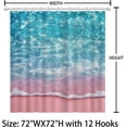 thumbnail image 6 of Beach Ocean Shower Curtains for Bathroom Decor Pink and Blue Seaside Island Coastal Shower Curtain Waterproof Polyester Fabric Shower Curtain Set with Hooks 72x72 in, 6 of 6