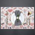 thumbnail image 3 of Placemats Set of 6 Valentine''s Day Love Leaf Flowers Fabric Placemats Square Placemat for Kitchen Table Heat Resistant, Easy to Clean Table Placemats 12x18 Inch, 3 of 5