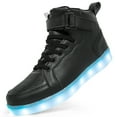 thumbnail image 3 of Xijirk Boys Shoes,Kids LED Light Up Shoes Unisex High Top Sneakers with Flashing Lights USB Rechargeable Battery Childrens Illuminated Athletic Shoes,Toddler Shoes,Black,5.5-5 Years, 3 of 7
