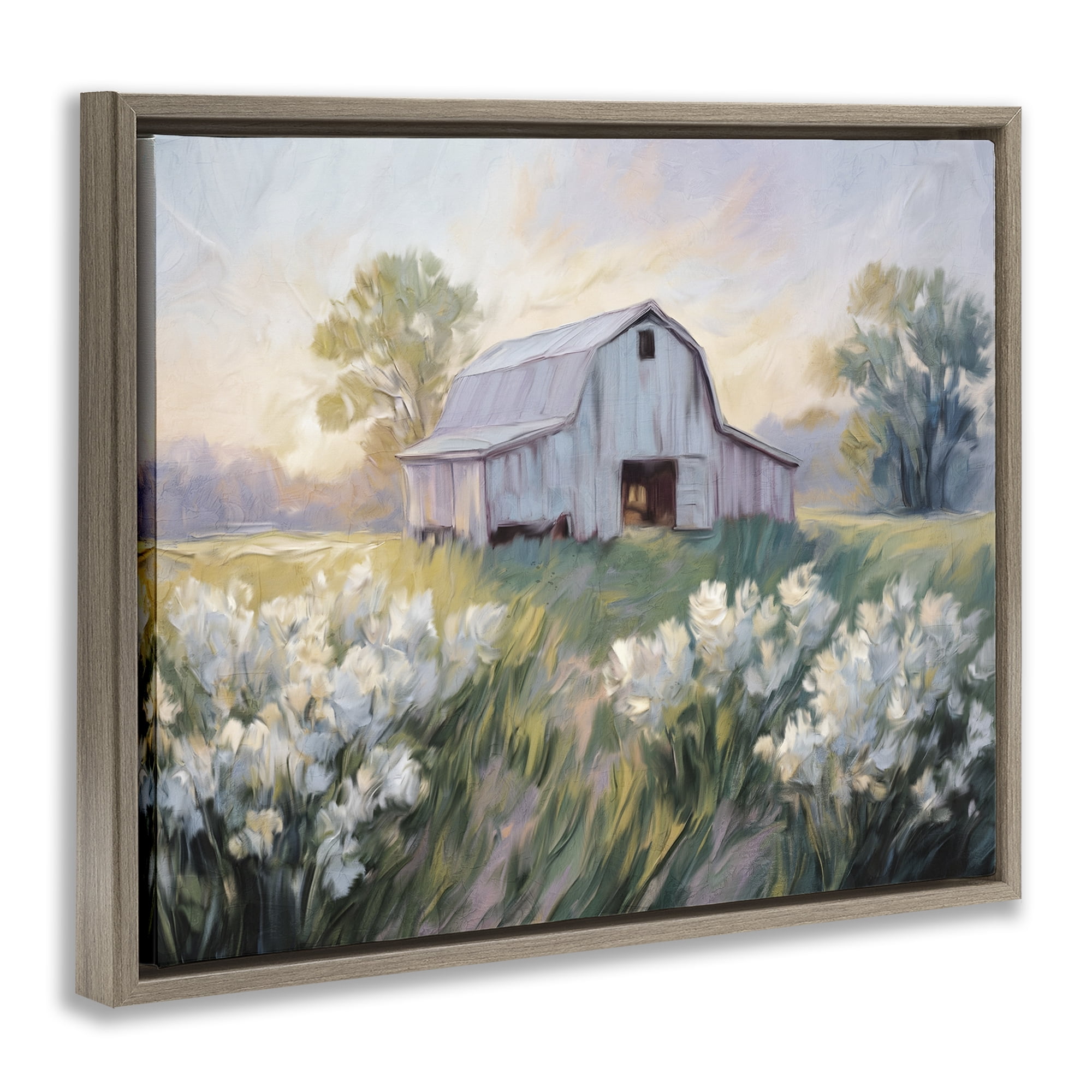 Stupell Industries Secluded Barn Landscape Brown Framed Floater Canvas Wall Art, design by Kim Allen