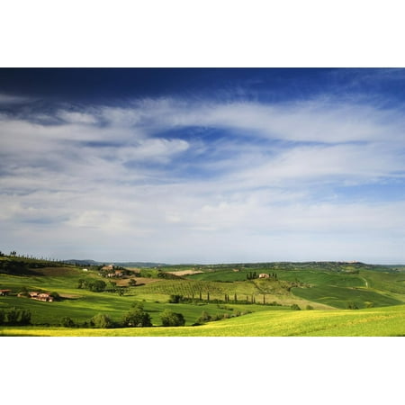 Italy, Tuscany. Villas in Tuscan landscape. Print Wall Art By Jaynes