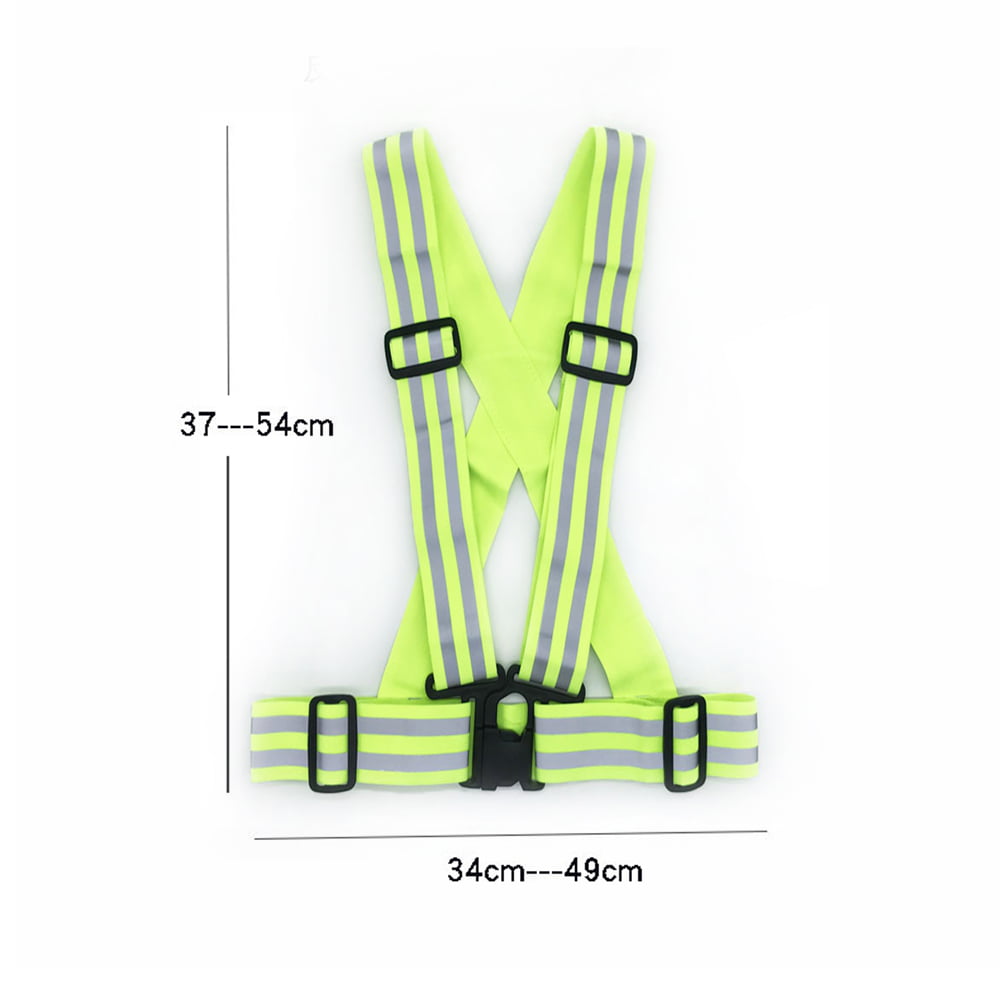 Running Reflective Vest Gear, Adjustable Safety VES High Visible Reflective  Belt Straps for Night Running Outdoor Cycling Motorcycle Dog Walk Jogging 