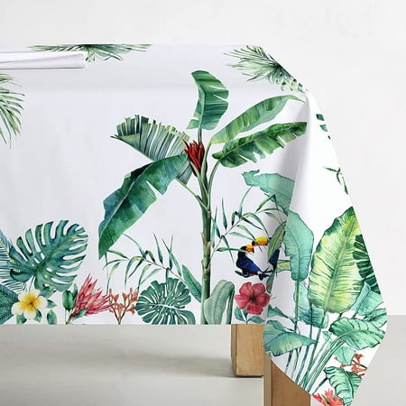 

Hawaii Palm Leaves Tablecloth Summer Tropical Birds Table Covers for Birthday & Party Decorations / Kitchen Dining Room / Picnic，BBQ / Tabletop / Weddings (Rectangle 60 ×84 )