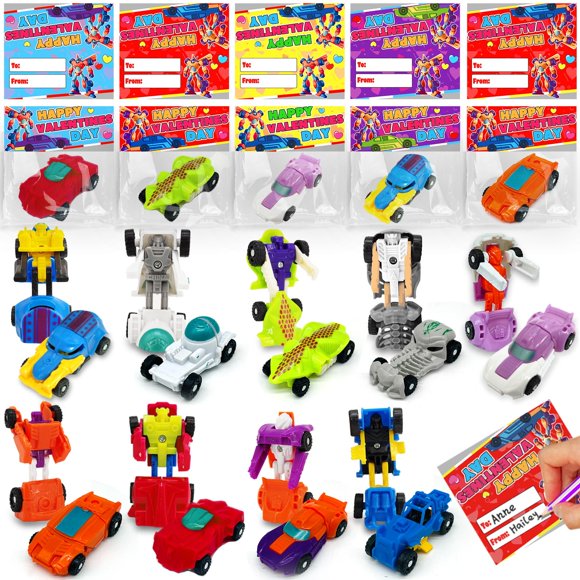 Regalos de San Valentín para niños Transform Car Robot Toys x28